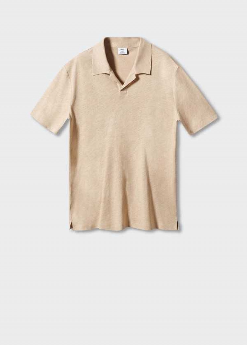 Mango Bavlněné Linen Slim-fit Polo Shirt | MNG-21525