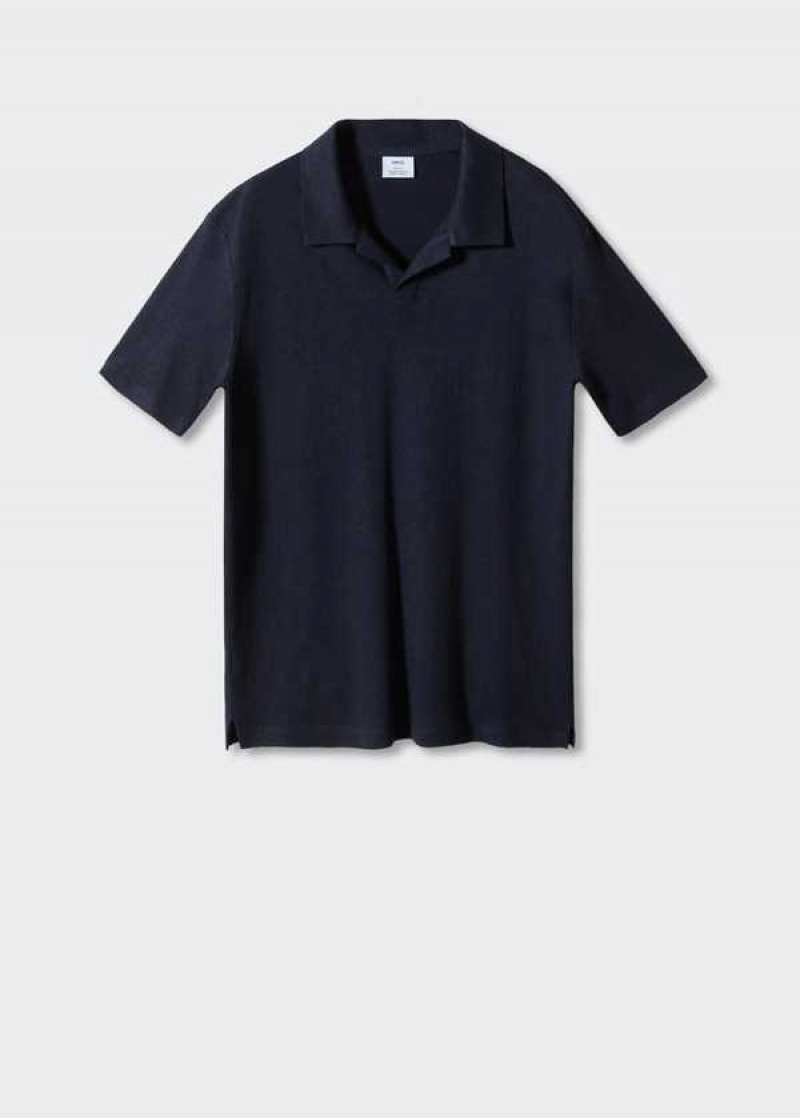 Mango Bavlněné Linen Slim-fit Polo Shirt | MNG-21493