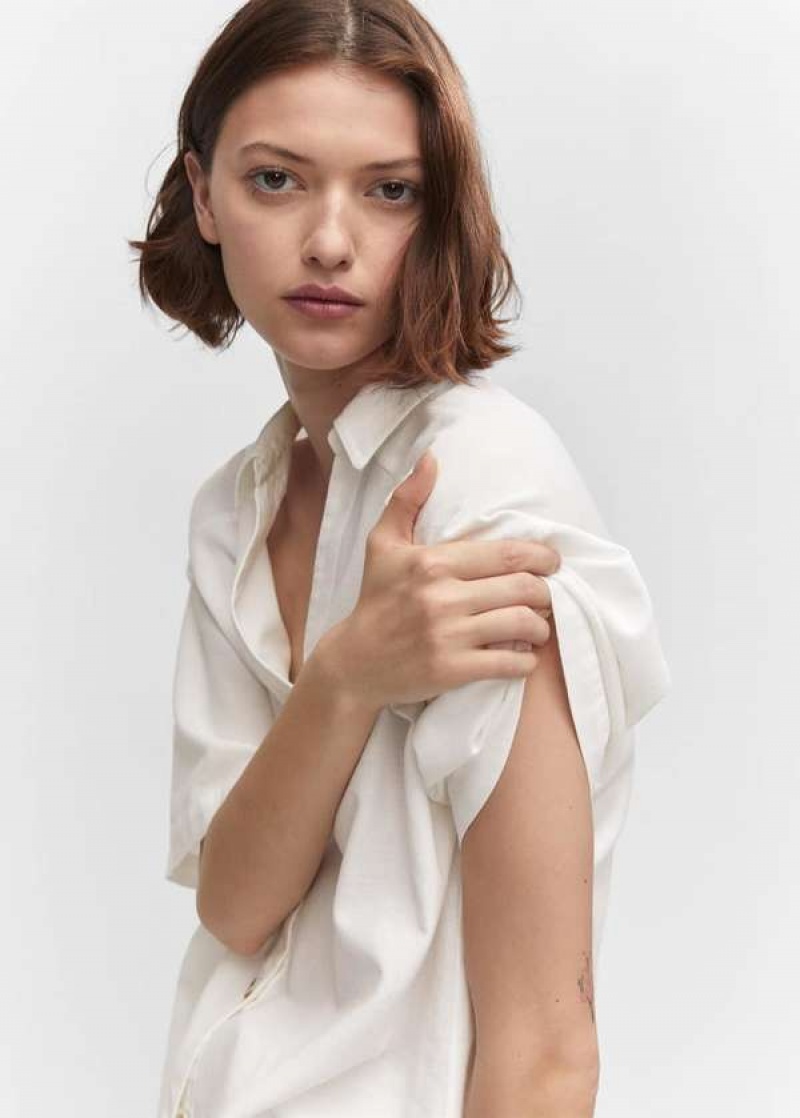 Mango Bavlněné Linen-blend Shirt | MNG-25270