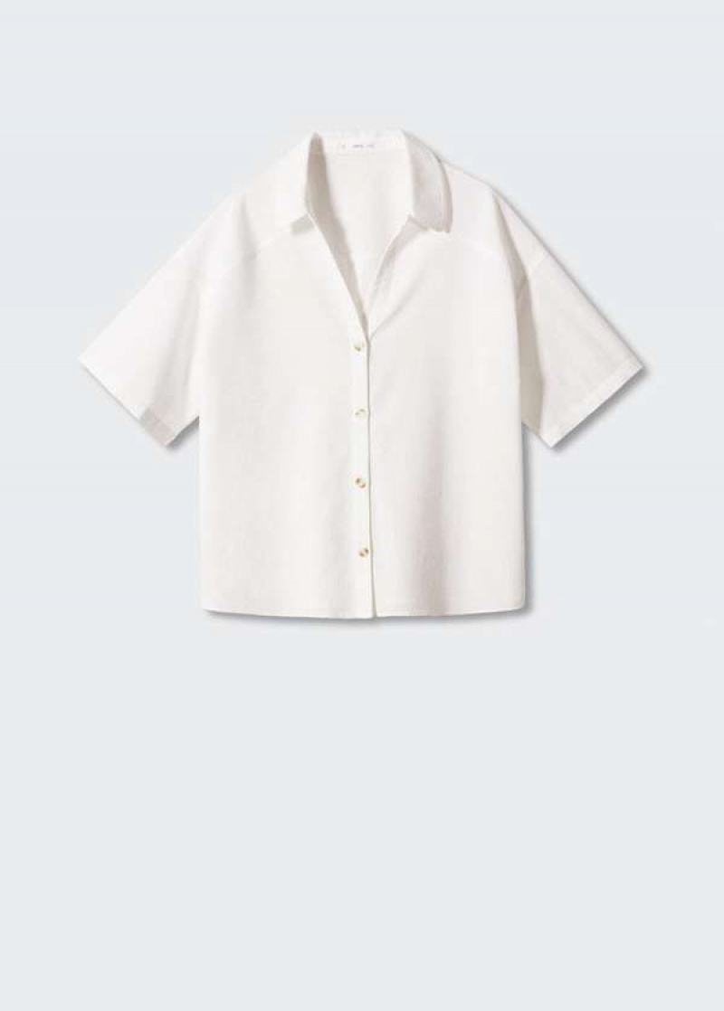 Mango Bavlněné Linen-blend Shirt | MNG-25270