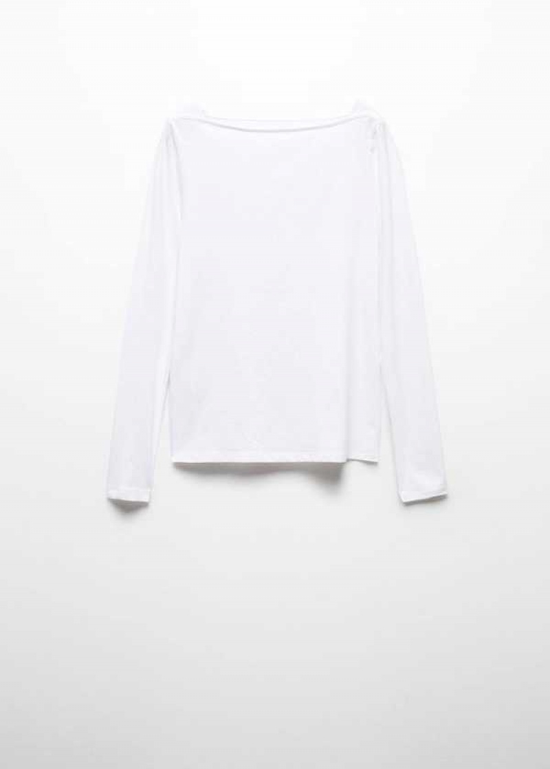 Mango Bavlněné Lodní Neck T-shirt | MNG-25155