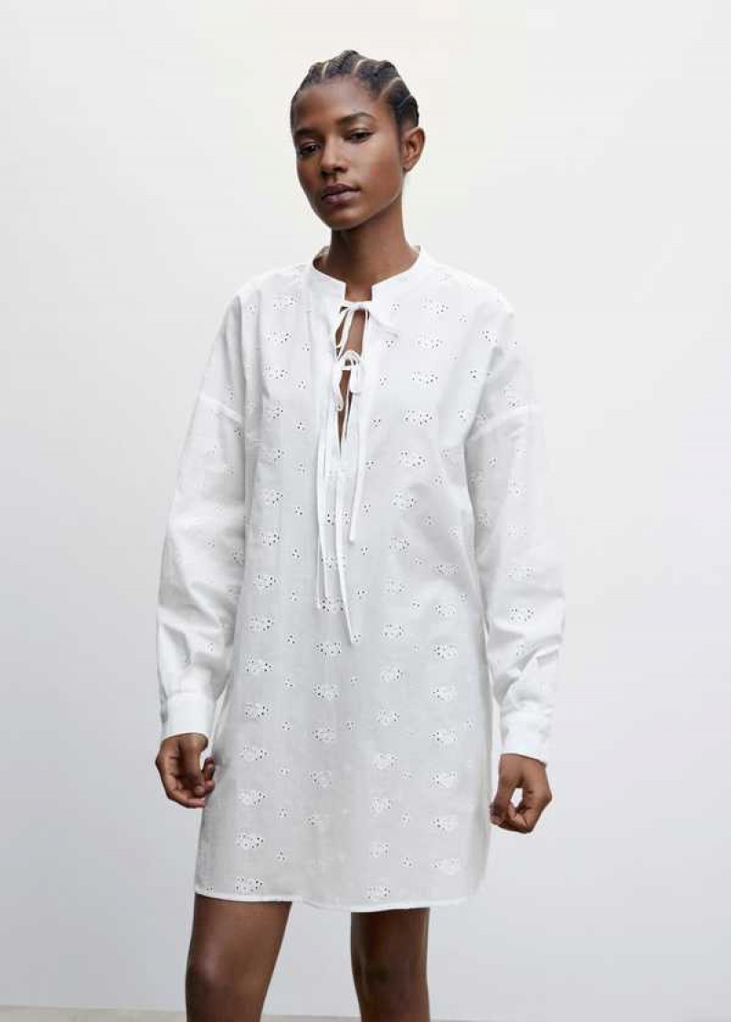 Mango Bavlněné Nightgown With Openwork Details | MNG-23700