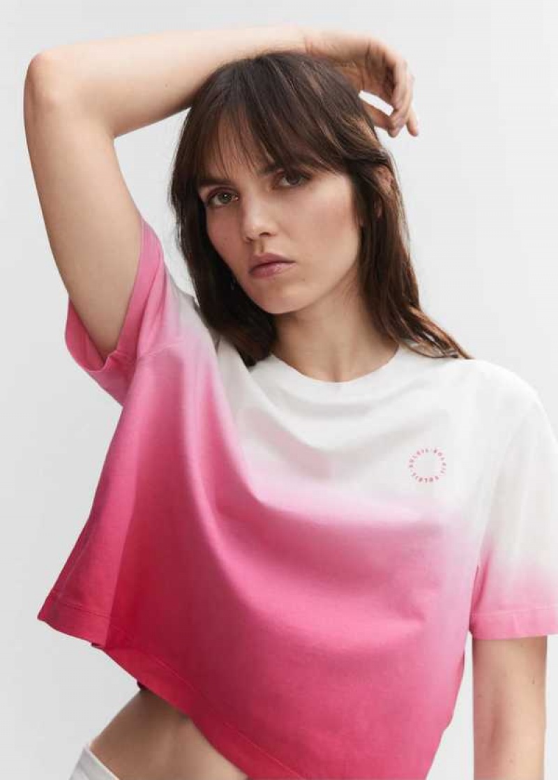 Mango Bavlněné Ombré T-shirt | MNG-25018