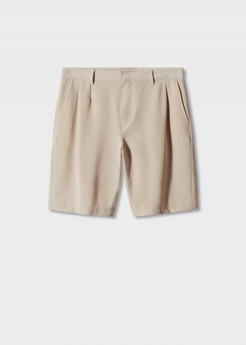 Mango Bavlněné Plisovaný Bermuda Shorts | MNG-22460