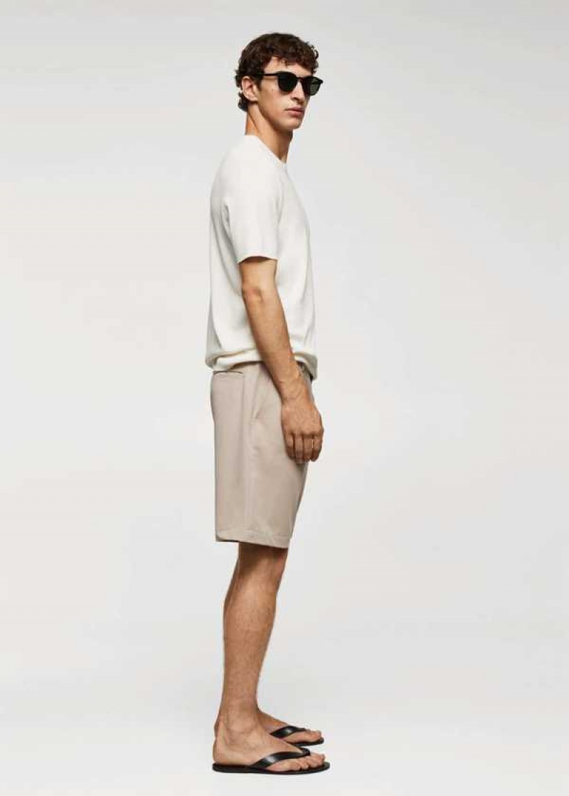 Mango Bavlněné Plisovaný Bermuda Shorts | MNG-22460