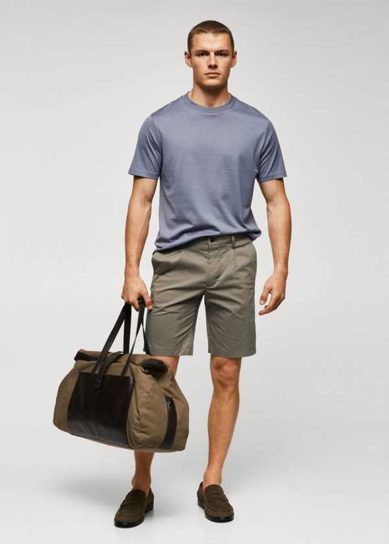 Mango Bavlněné Plisovaný Bermuda Shorts | MNG-22421