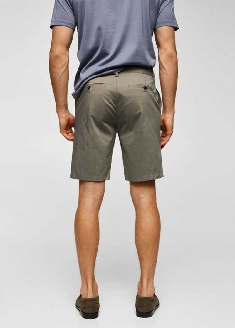 Mango Bavlněné Plisovaný Bermuda Shorts | MNG-22421