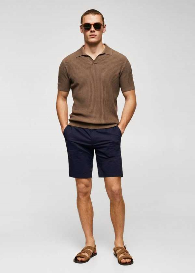 Mango Bavlněné Plisovaný Bermuda Shorts | MNG-22420