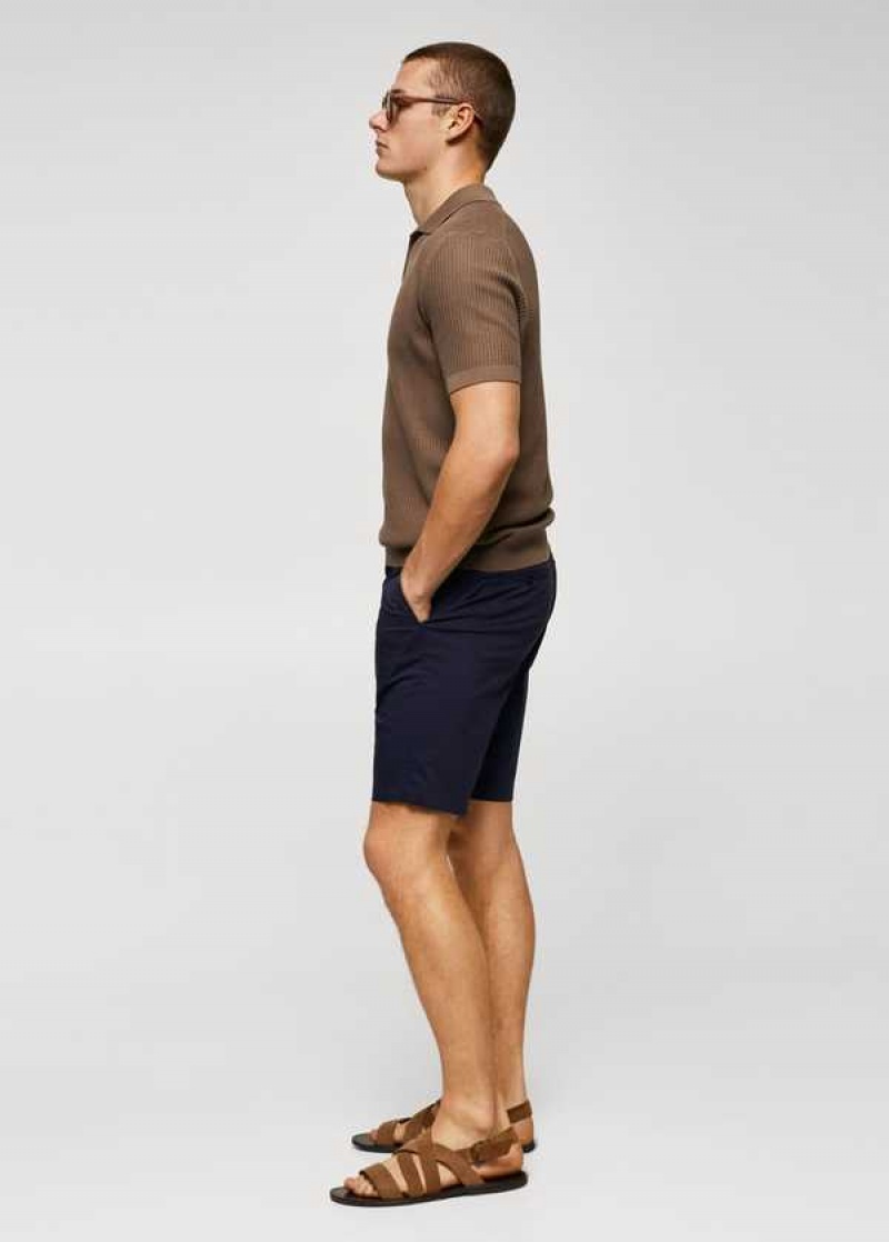 Mango Bavlněné Plisovaný Bermuda Shorts | MNG-22420