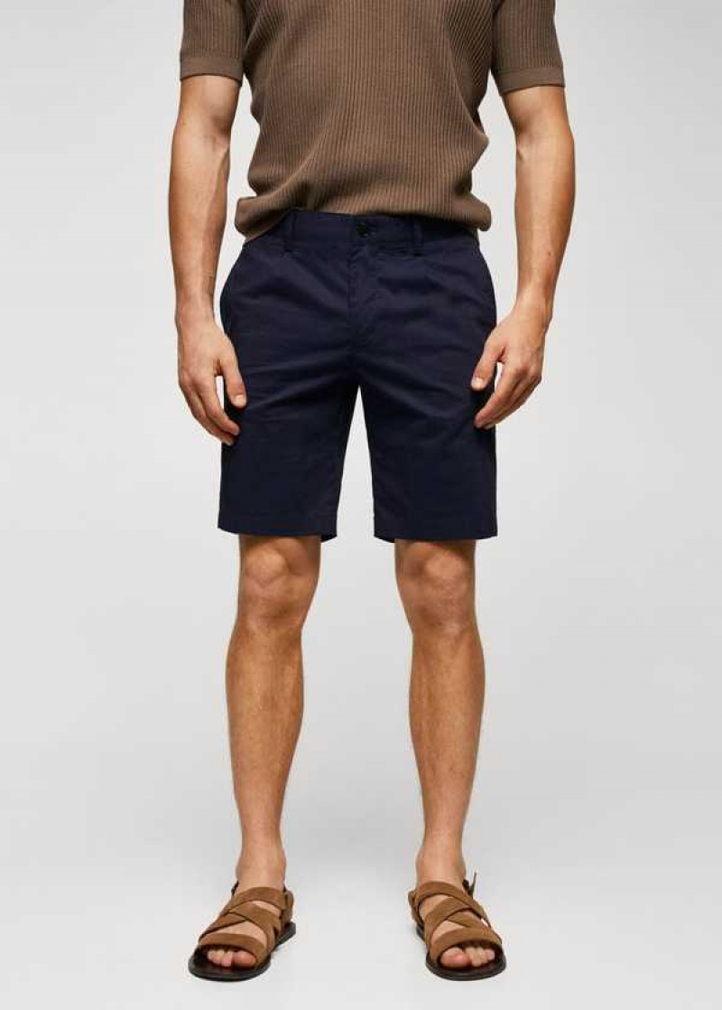 Mango Bavlněné Plisovaný Bermuda Shorts | MNG-22420