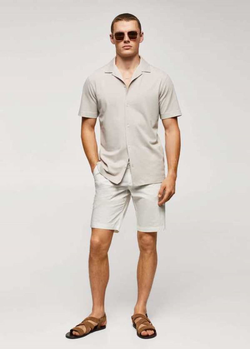 Mango Bavlněné Plisovaný Bermuda Shorts | MNG-22408