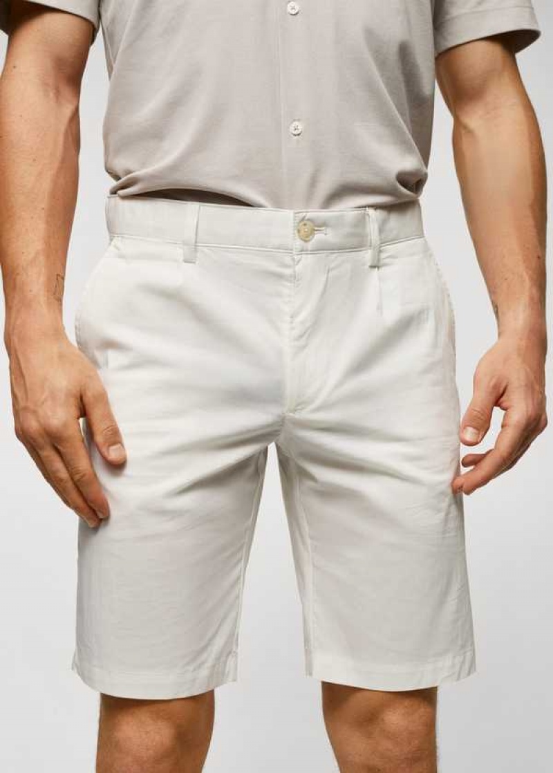 Mango Bavlněné Plisovaný Bermuda Shorts | MNG-22408