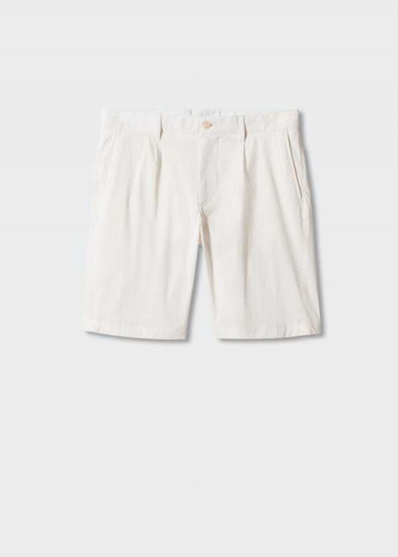 Mango Bavlněné Plisovaný Bermuda Shorts | MNG-22408