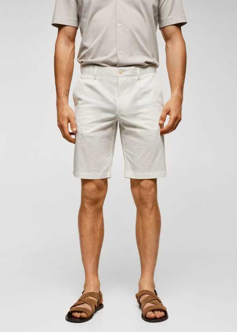 Mango Bavlněné Plisovaný Bermuda Shorts | MNG-22408