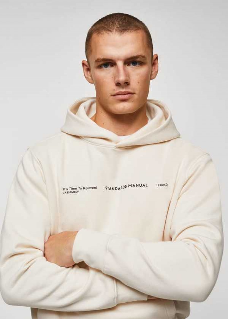 Mango Bavlněné S Kapucí Sweatshirt Text | MNG-21810