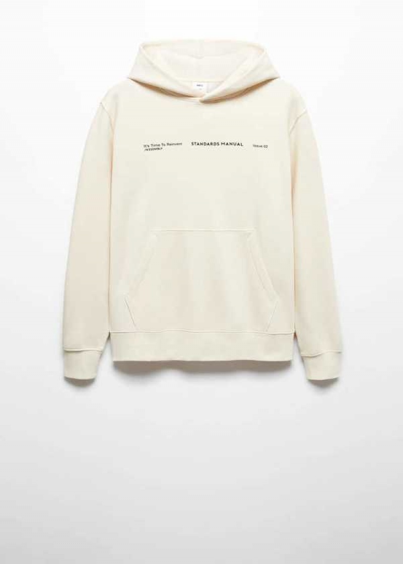 Mango Bavlněné S Kapucí Sweatshirt Text | MNG-21810