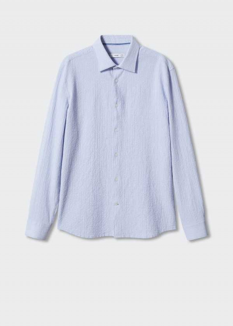 Mango Bavlněné Seersucker Shirt With Multiple Stripes | MNG-22060