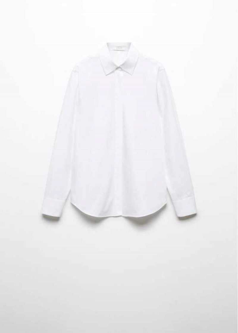 Mango Bavlněné Shirt With Hidden Buttons | MNG-25226