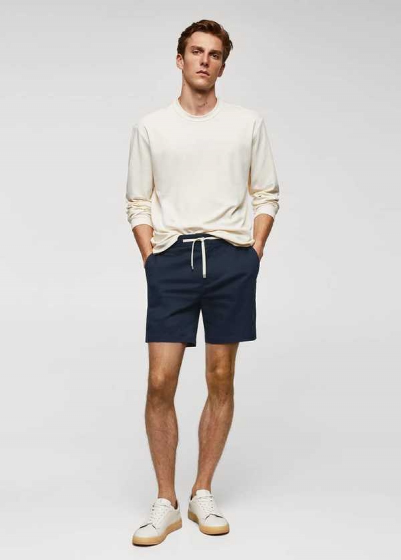 Mango Bavlněné Shorts With Drawstring | MNG-22423