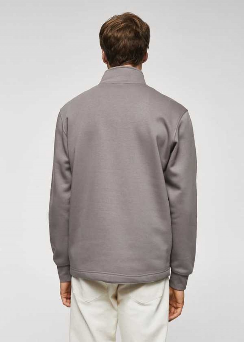 Mango Bavlněné Sweatshirt With Na Zip Neck | MNG-21843