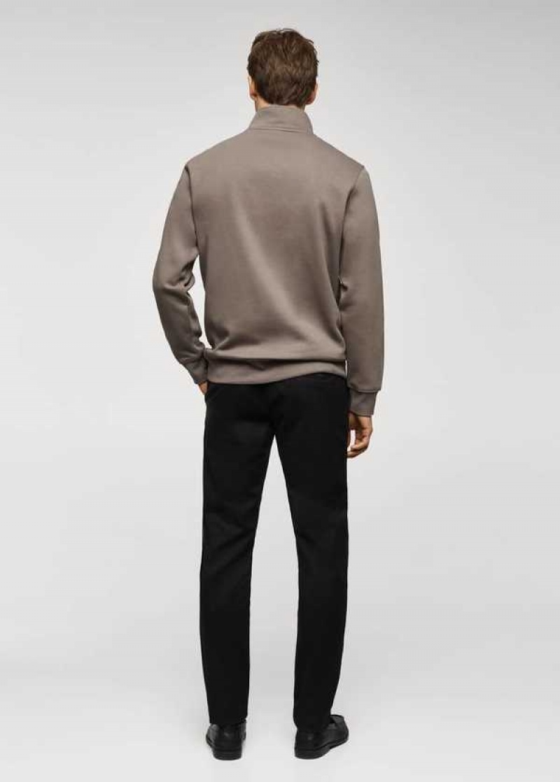 Mango Bavlněné Sweatshirt With Na Zip Neck | MNG-21839