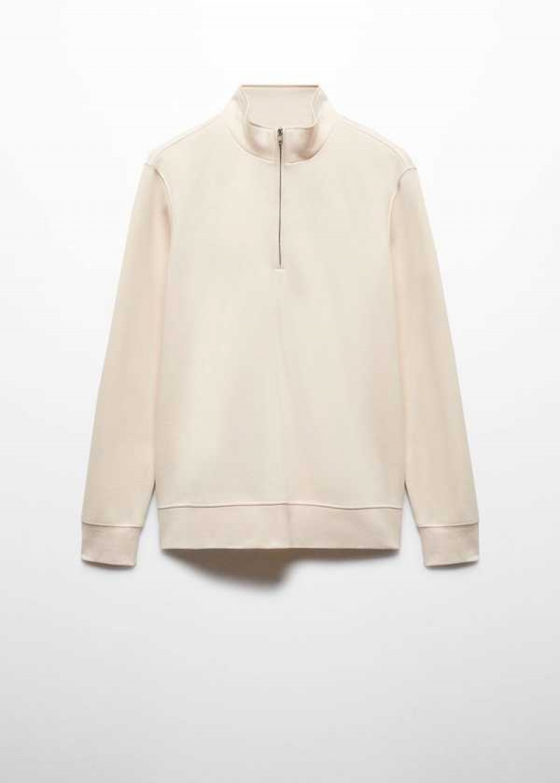 Mango Bavlněné Sweatshirt With Na Zip Neck | MNG-21838