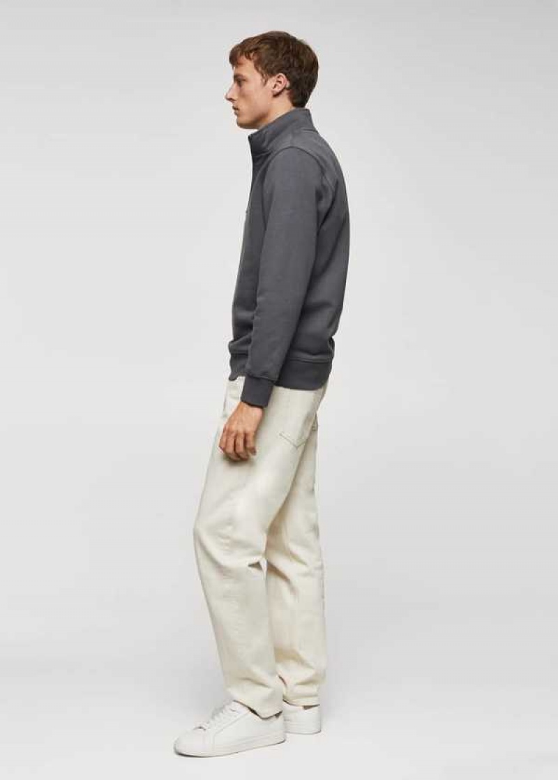 Mango Bavlněné Sweatshirt With Na Zip Neck | MNG-21827