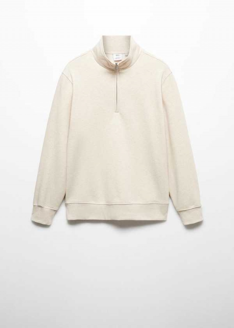 Mango Bavlněné Sweatshirt With Na Zip Neck | MNG-21808