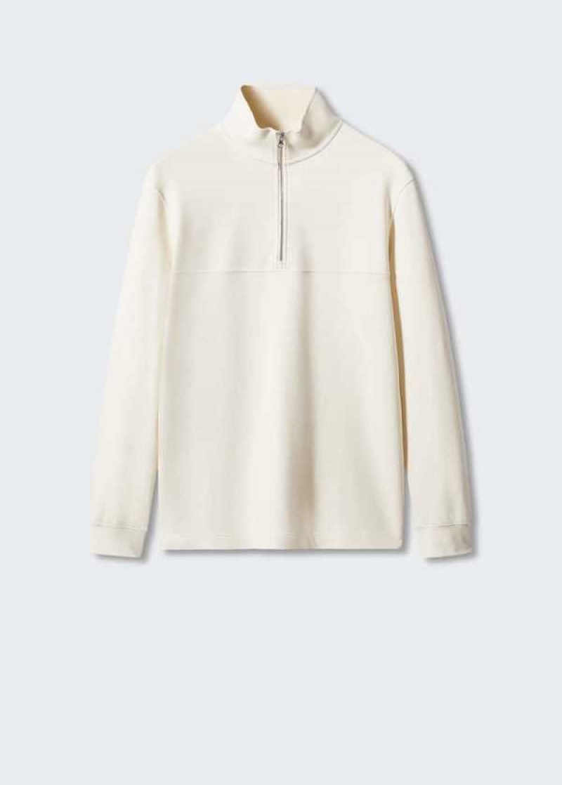 Mango Bavlněné Sweatshirt With Na Zip Neck | MNG-21796