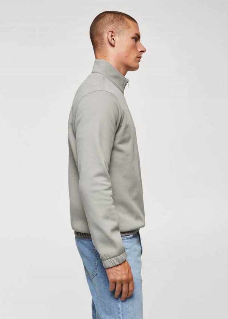 Mango Bavlněné Sweatshirt With Na Zip Neck | MNG-21762