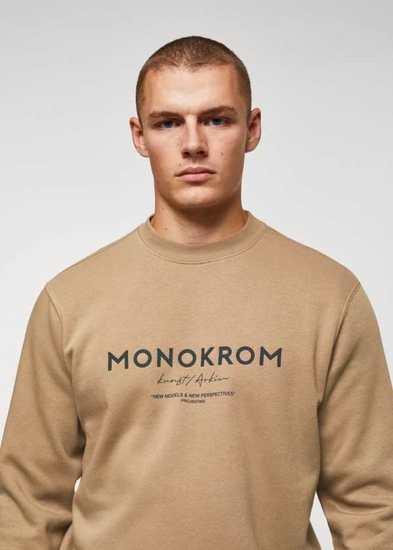 Mango Bavlněné Sweatshirt With Text | MNG-21811