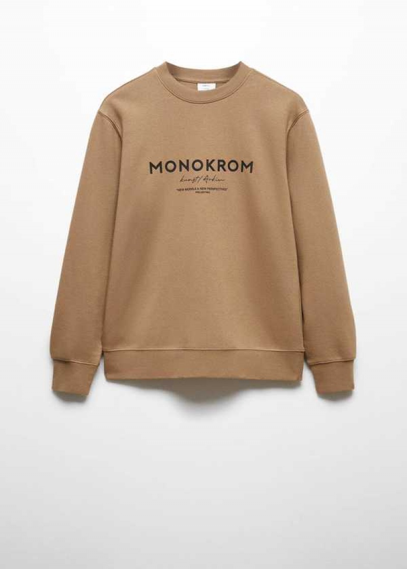 Mango Bavlněné Sweatshirt With Text | MNG-21811