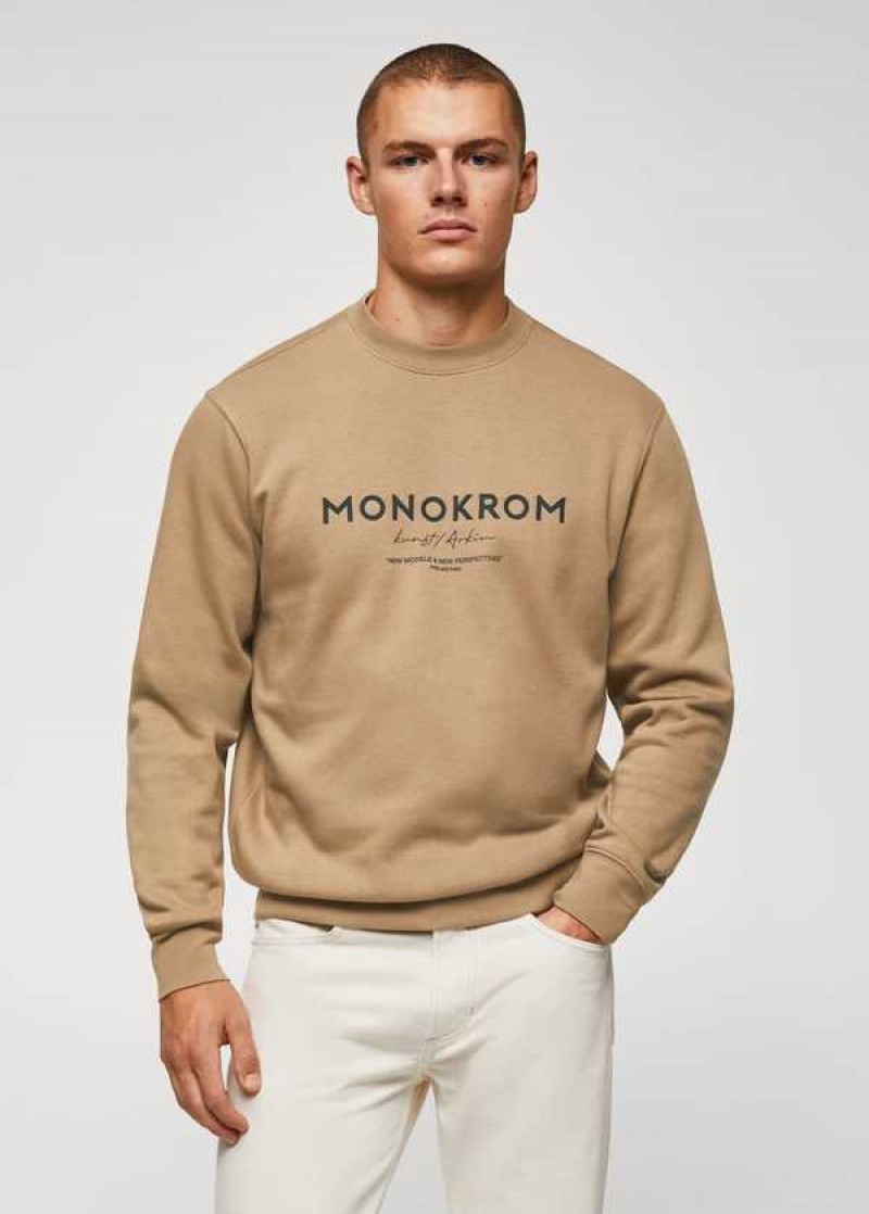 Mango Bavlněné Sweatshirt With Text | MNG-21811