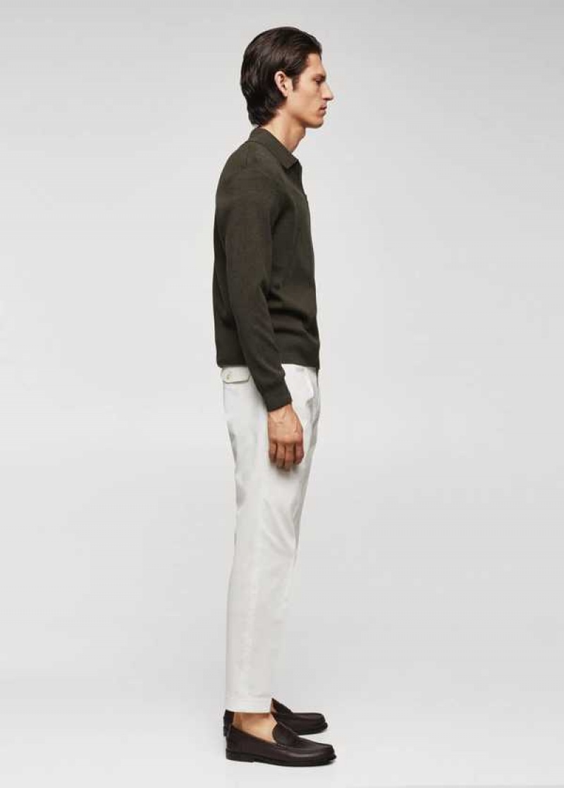 Mango Bavlněné-knit Polo Shirt With Na Zip | MNG-21534