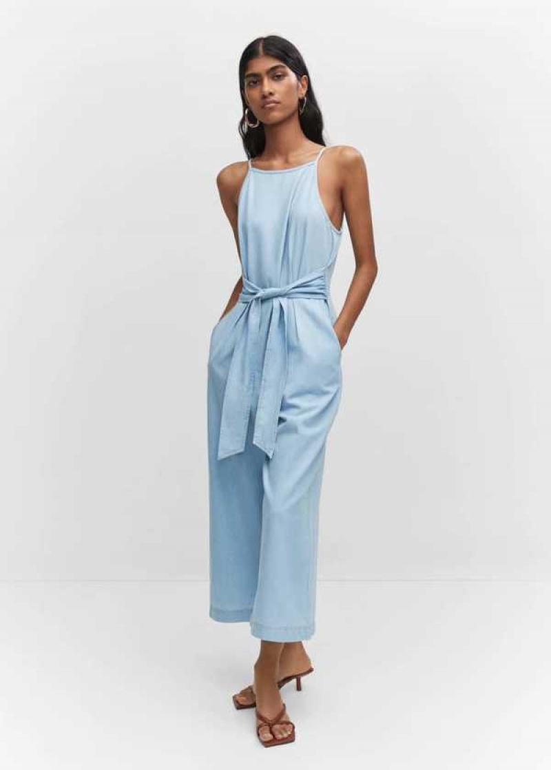 Mango Belt Linen Jumpsuit | MNG-25732