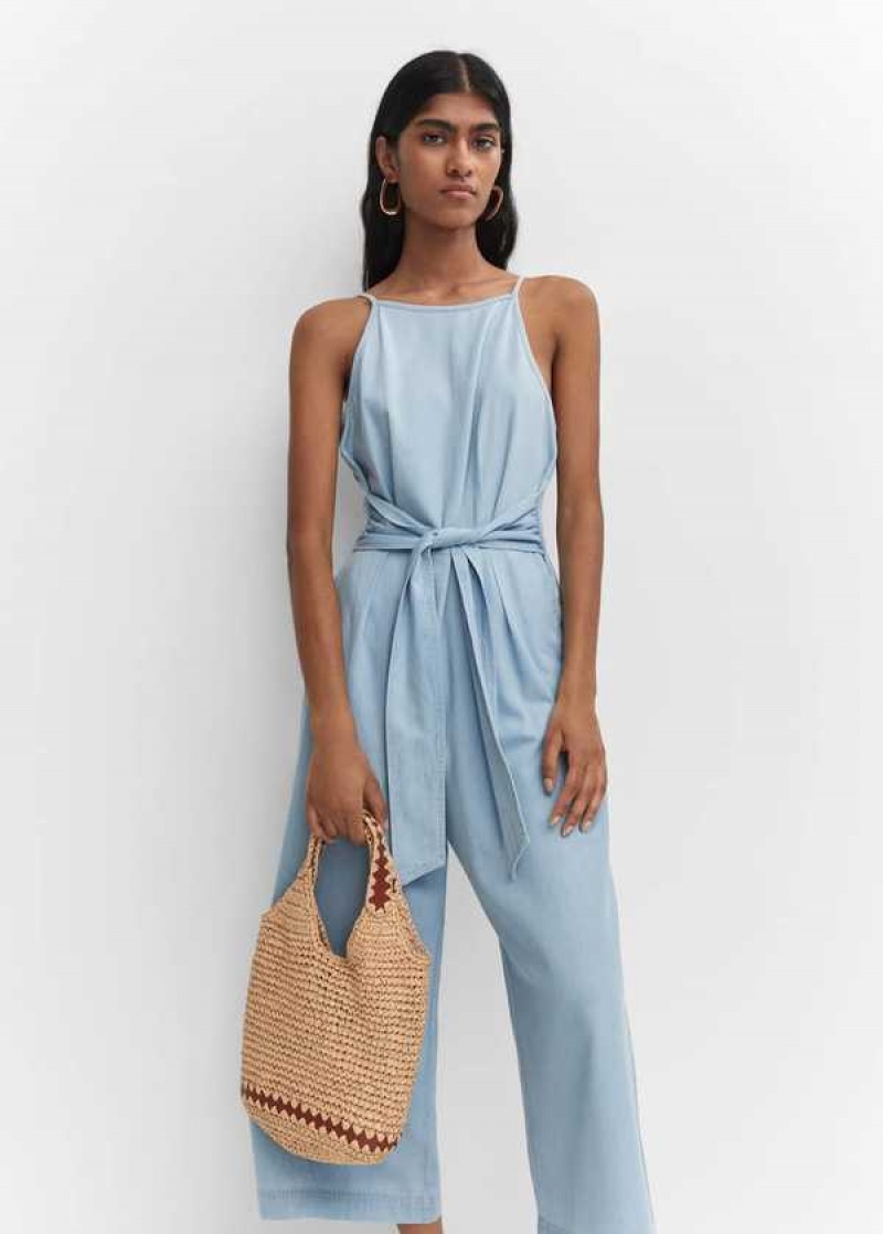 Mango Belt Linen Jumpsuit | MNG-25732