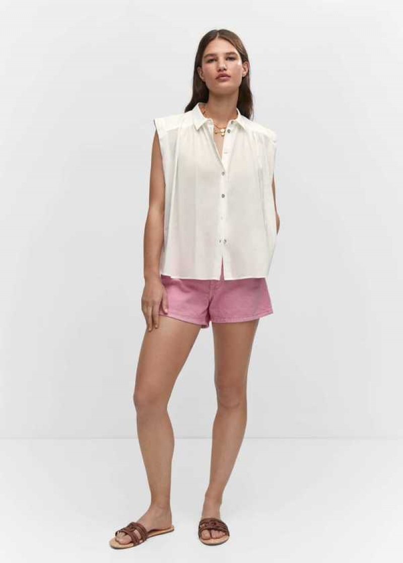 Mango Bez Rukávů Button-down Shirt | MNG-25333