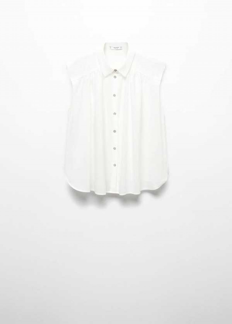 Mango Bez Rukávů Button-down Shirt | MNG-25333