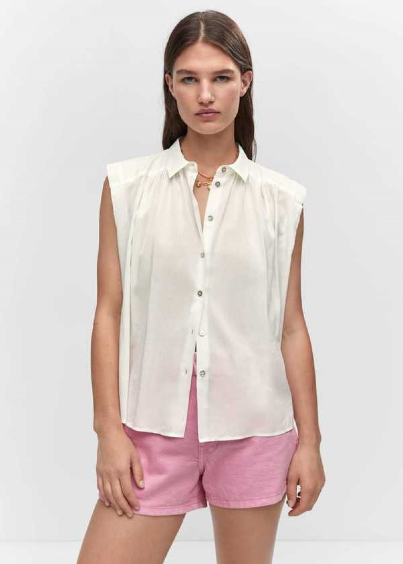 Mango Bez Rukávů Button-down Shirt | MNG-25333