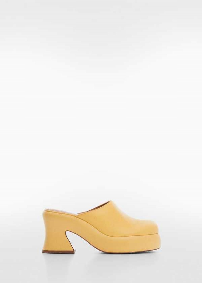 Mango Block-heel Læder Clogs | MNG-23449