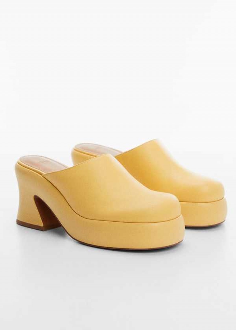 Mango Block-heel Læder Clogs | MNG-23449