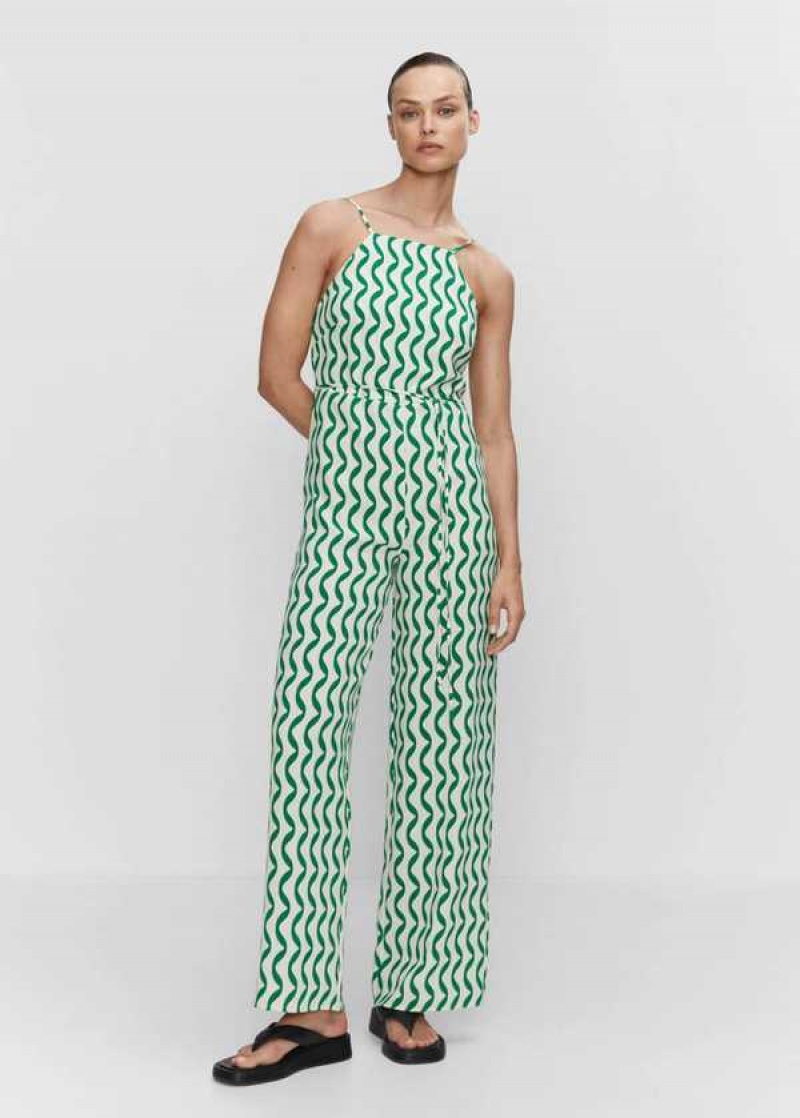 Mango Bow Linen Jumpsuit | MNG-25751