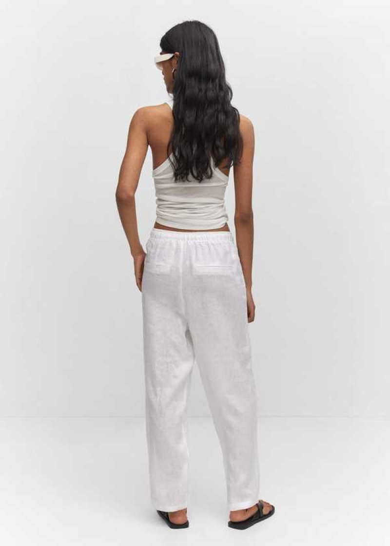 Mango Bow Linen Pants | MNG-24432