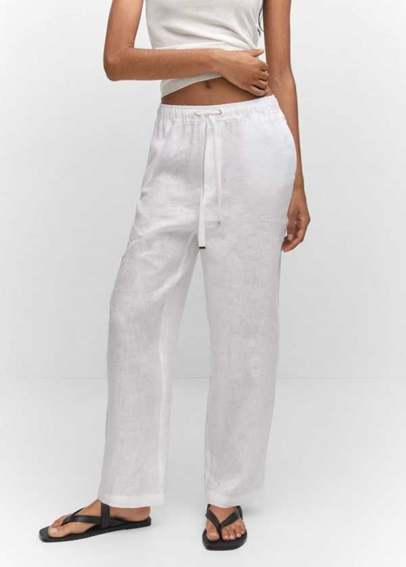 Mango Bow Linen Pants | MNG-24432