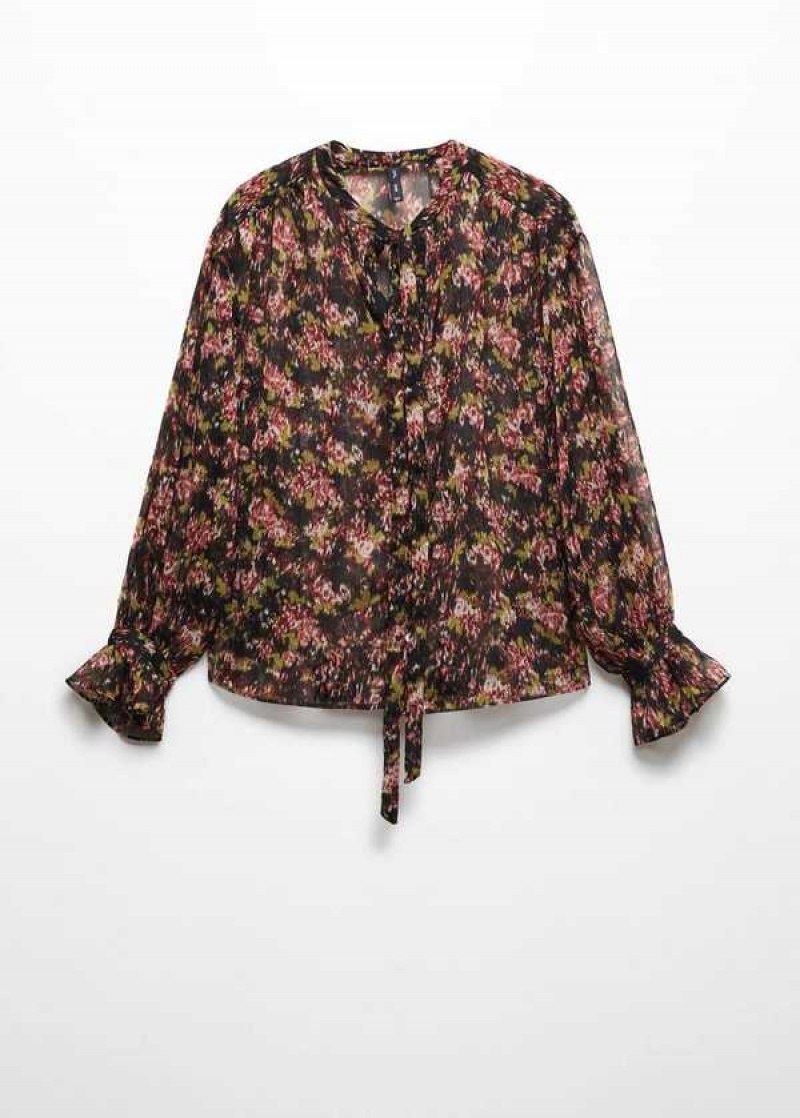 Mango Bow Printed Blouse | MNG-25519