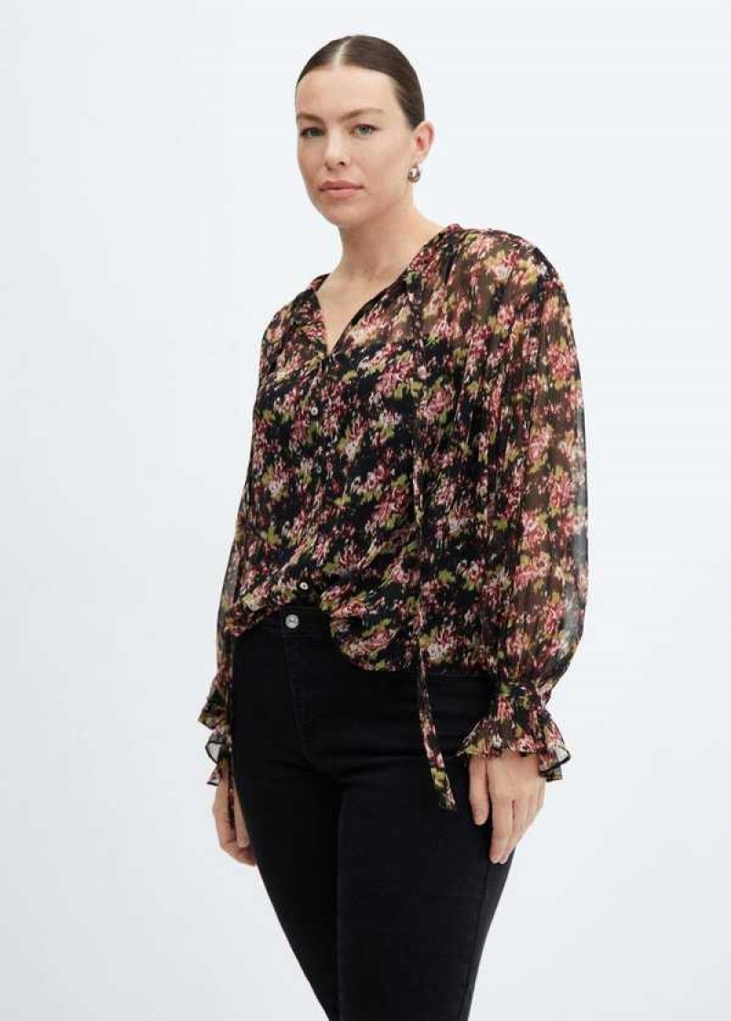 Mango Bow Printed Blouse | MNG-25519