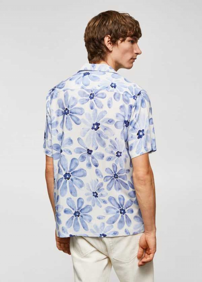 Mango Bowling-collar Floral-print Shirt | MNG-21994