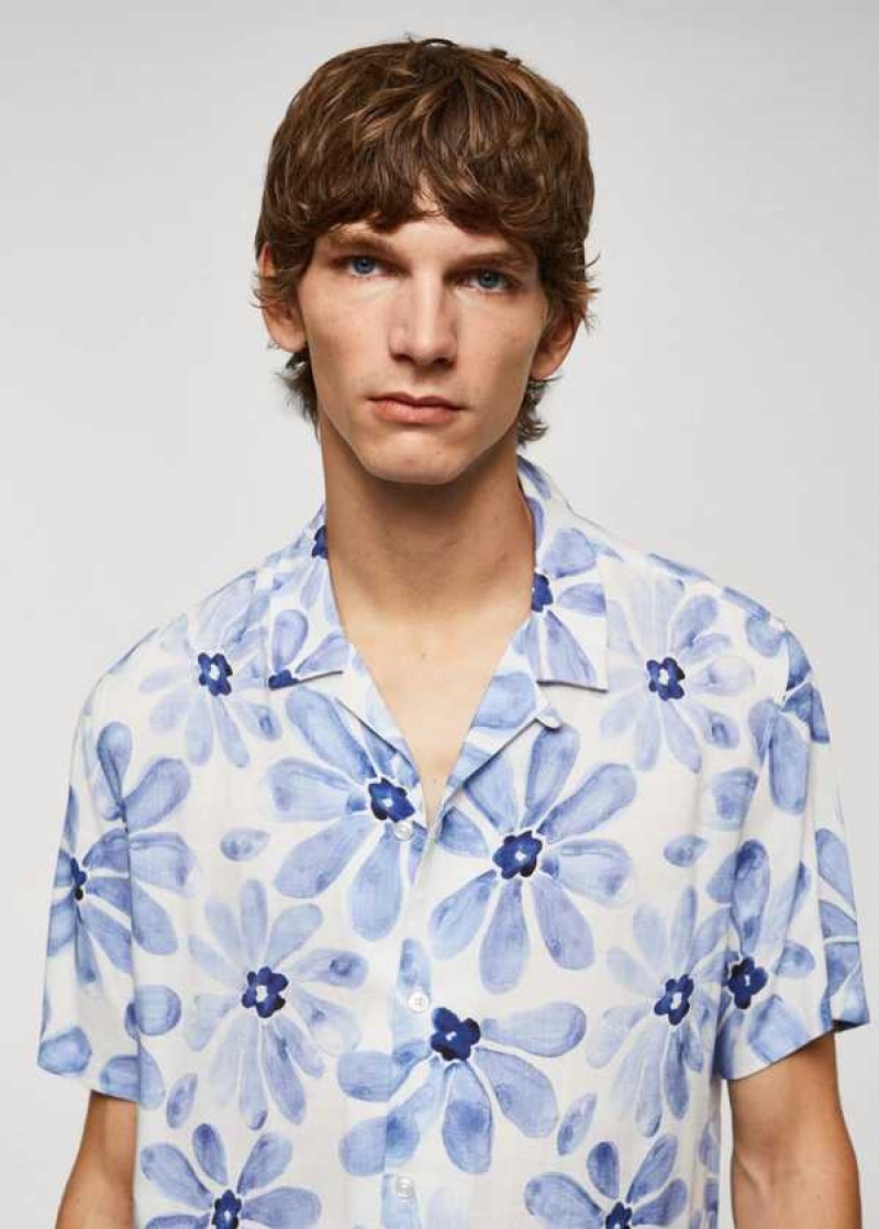 Mango Bowling-collar Floral-print Shirt | MNG-21994