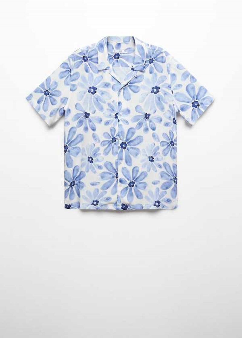 Mango Bowling-collar Floral-print Shirt | MNG-21994