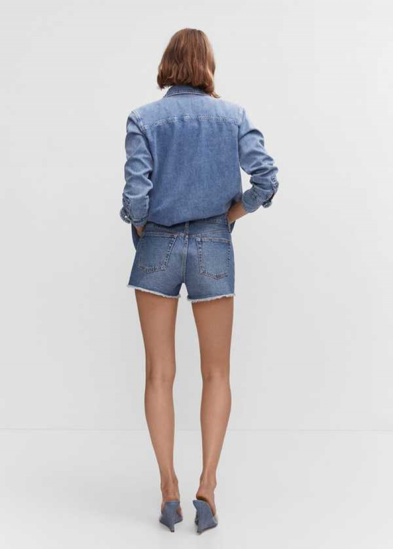 Mango Broken Denim Shorts | MNG-23844